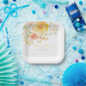 Assiettes En Carton Pastel Yellow Love in Bloom Fête des mariées (Fête)