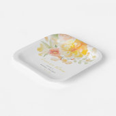 Assiettes En Carton Pastel Yellow Love in Bloom Fête des mariées (Angulaire)