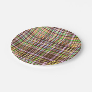 Assiettes En Carton Pastels au chocolat Plaid 10 PAPIERS PLATES DE FÊ
