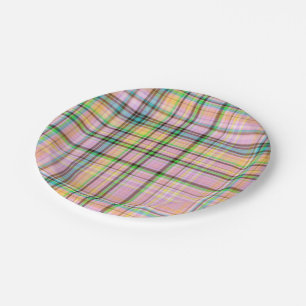 Assiettes En Carton Pastels au chocolat Plaid 21 PAPIER PLATES DE FÊTE