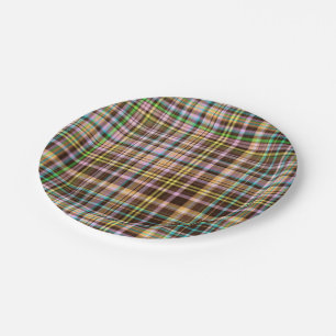 Assiettes En Carton Pastels au chocolat Plaid 27 PAPIER PLATES DE FÊTE