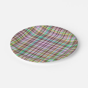 Assiettes En Carton Pastels au chocolat Plaid 30 PAPIER PLATES DE FÊTE