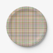 Assiettes En Carton Pastels au chocolat Plaid 8 PAPIERS PLATS (Devant)