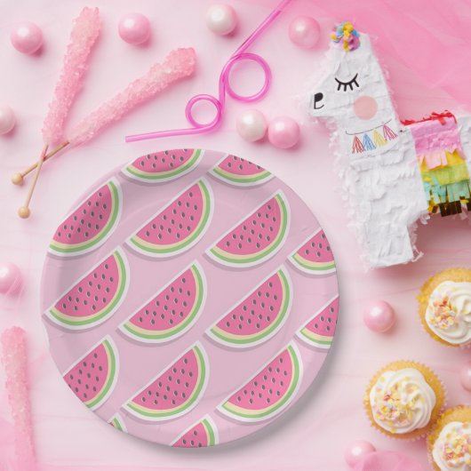 Assiettes En Carton Pastèque (Fête)