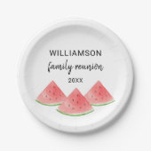 Assiettes En Carton Pastèque de Réunion familiale (Devant)