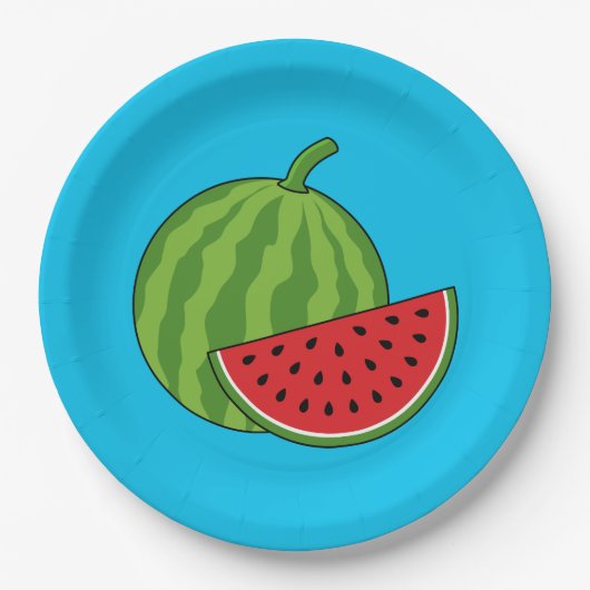 Assiettes En Carton Pastèque et tranche (Devant)