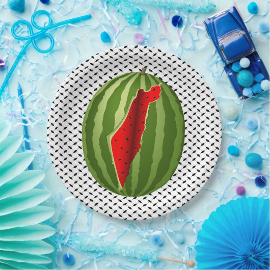 Assiettes En Carton Pastèque Palestine - Slice (Fête)