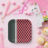 Assiettes En Carton Pastèque palestinienne Hatta Keffiyeh Kufiya Folk (Fête)