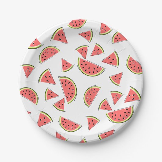 Assiettes En Carton Pastèque Plaques multipapiers (Devant)