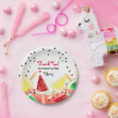 Assiettes En Carton Pastèque Popsicle de Fruit de citron | MERCI (Fête)