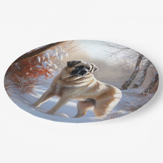 Assiettes En Carton Pasteur Anatolien Laisser Neige Noël (Angle)