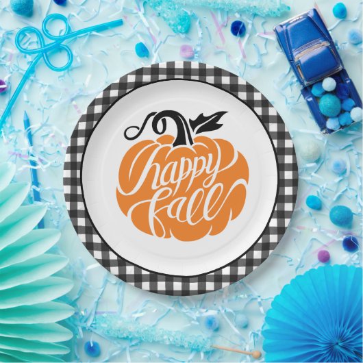 Assiettes En Carton Patch Citrouille agricole (Fête)