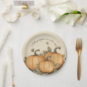 Assiettes En Carton Patch Citrouille Baby shower d'automne
