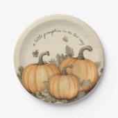 Assiettes En Carton Patch Citrouille Baby shower d'automne (Devant)