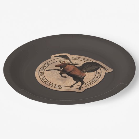 Assiettes En Carton Patch Flying Moose Aviation (Angle)