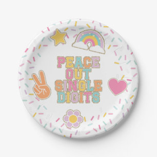 Assiettes En Carton Patch Préparatifs Peace Out Chiffres Simples 10e A