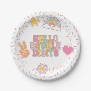 Assiettes En Carton Patch Preppy Bonjour Double Chiffres 10e Anniversa