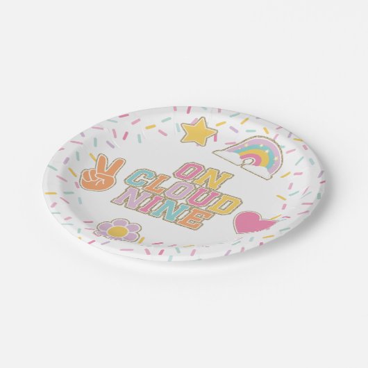 Assiettes En Carton Patch Preppy Sur Cloud Neuf 9e Anniversaire (Angle)