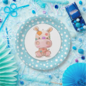 Assiettes En Carton Patchwork Hippo Enfant's Blue Anniversaire (Fête)
