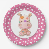 Assiettes En Carton Patchwork Hippo enfant's rose anniversaire (Devant)