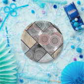 Assiettes En Carton Patchwork quilt céramique cercles mandala pâte (Fête)