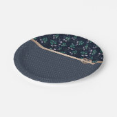 Assiettes En Carton Patchwork, Rétro, blau (Angle)