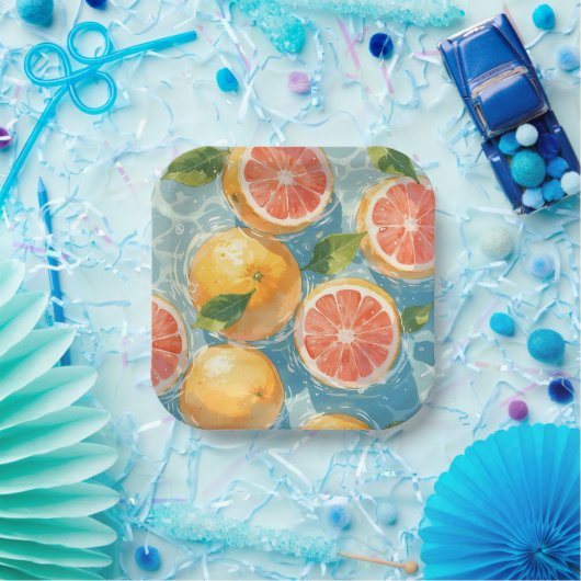 Assiettes En Carton Pâte de pamplemousse (Fête)