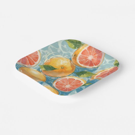 Assiettes En Carton Pâte de pamplemousse (Angulaire)