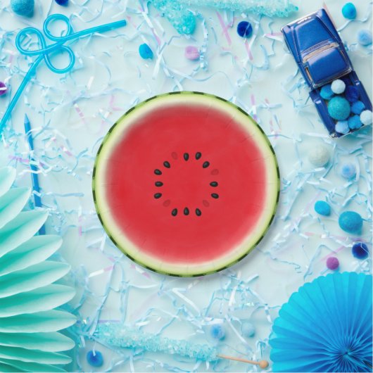 Assiettes En Carton Pâte de pastèque (Fête)