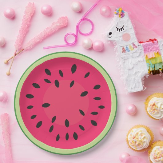 Assiettes En Carton Pâte de pastèque (Fête)