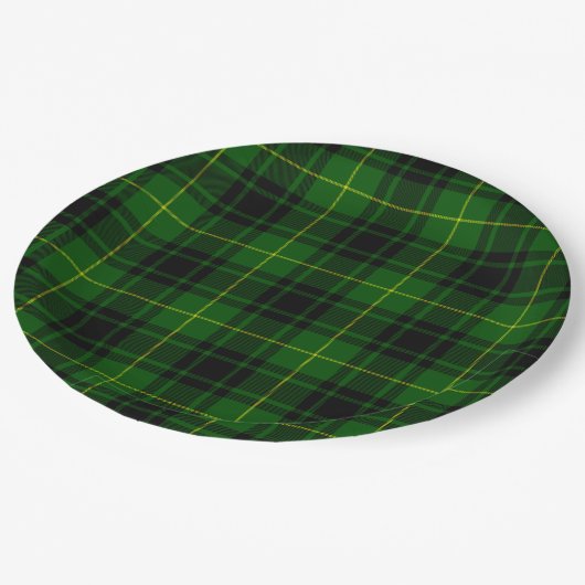 Assiettes En Carton Pâte verte de tartan MacArthur (Angle)