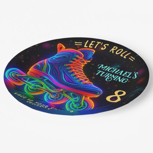 Assiettes En Carton Patinage à rouleaux, 8 volants (Angle)