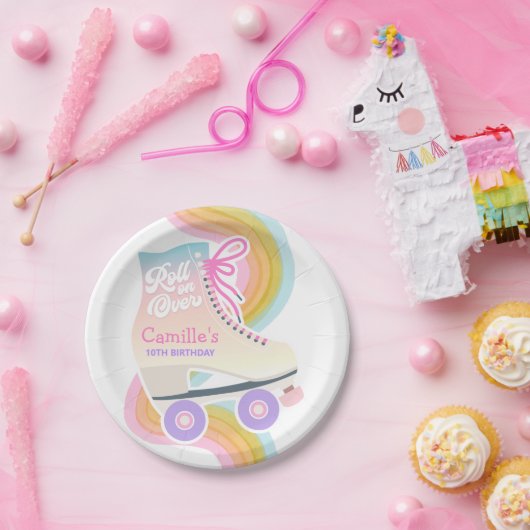 Assiettes En Carton Patinage à roulettes fête d'anniversaire (Fête)
