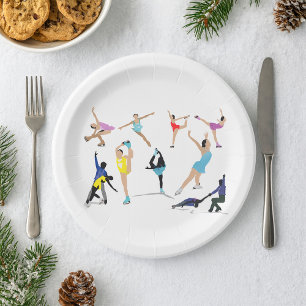 Assiettes En Carton Patinage artistique coloré Patinage sur glace en m