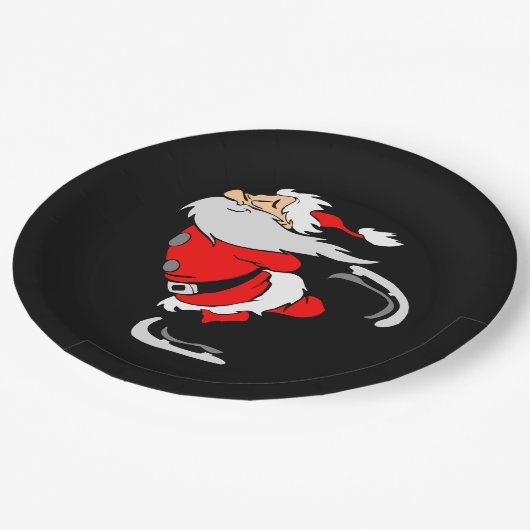 Assiettes En Carton Patinage du Père Noël (Angle)