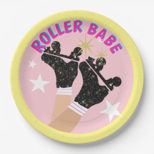 Assiettes En Carton Patinage moderne Roller Babe Skater Derby Patinage