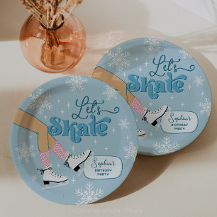 Assiettes En Carton Patinage sur glace Anniversaire Décor de la fête d