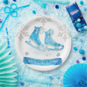 Assiettes En Carton Patinage sur glace Anniversaire personnalisé (Fête)