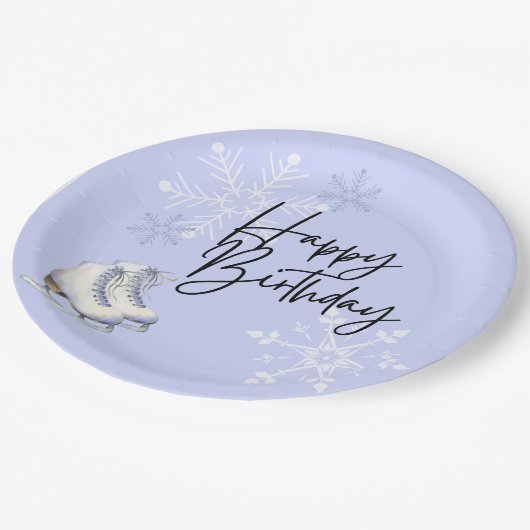 Assiettes En Carton Patinage sur glace Fête d'anniversaire d'hiver (Angle)