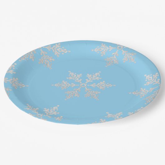 Assiettes En Carton Patinage sur glace Flacons de neige Anniversaire (Angle)