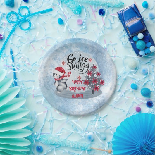 Assiettes En Carton Patinage sur glace Penguin Fête d'anniversaire (Fête)