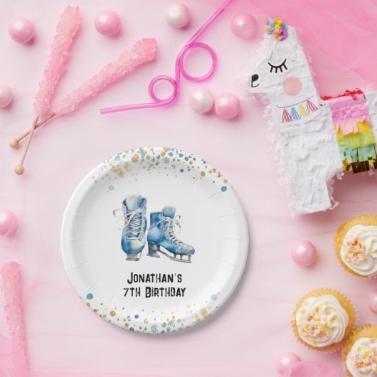 Assiettes En Carton Patinage sur glace Plaques d'anniversaire, Hockey  (Fête)