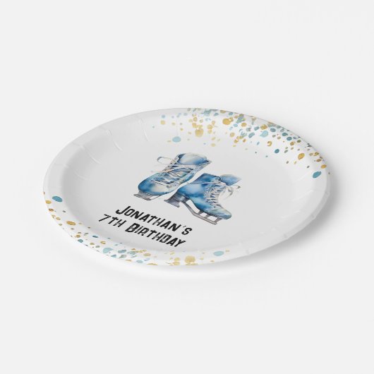 Assiettes En Carton Patinage sur glace Plaques d'anniversaire, Hockey  (Angle)