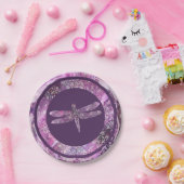 Assiettes En Carton Patine pourpre : Libellule (Fête)