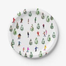Patineurs sur glace Pine │ patinage sur glace Noël