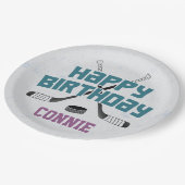 Assiettes En Carton Patinoire de hockey sur glace Patinage violet Joye (Angle)