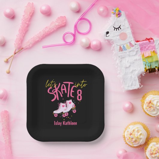 Assiettes En Carton Patinons à huit ans (Fête)