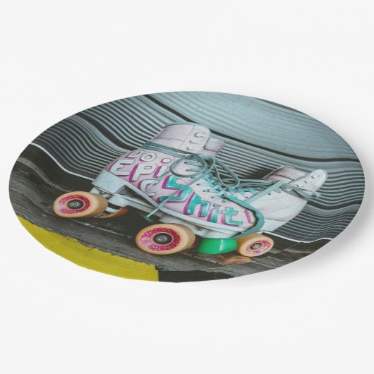 Assiettes En Carton Patins à rouleaux (Angle)