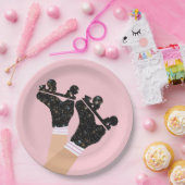 Assiettes En Carton Patins à rouleaux de l'espace moderne Derby Pink P (Fête)