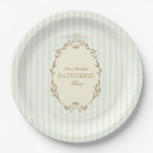 Pâtisserie française parisienne vintage vert 